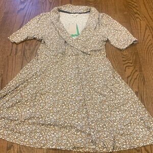 Boden Floral Mustard Short Sleeve Dress